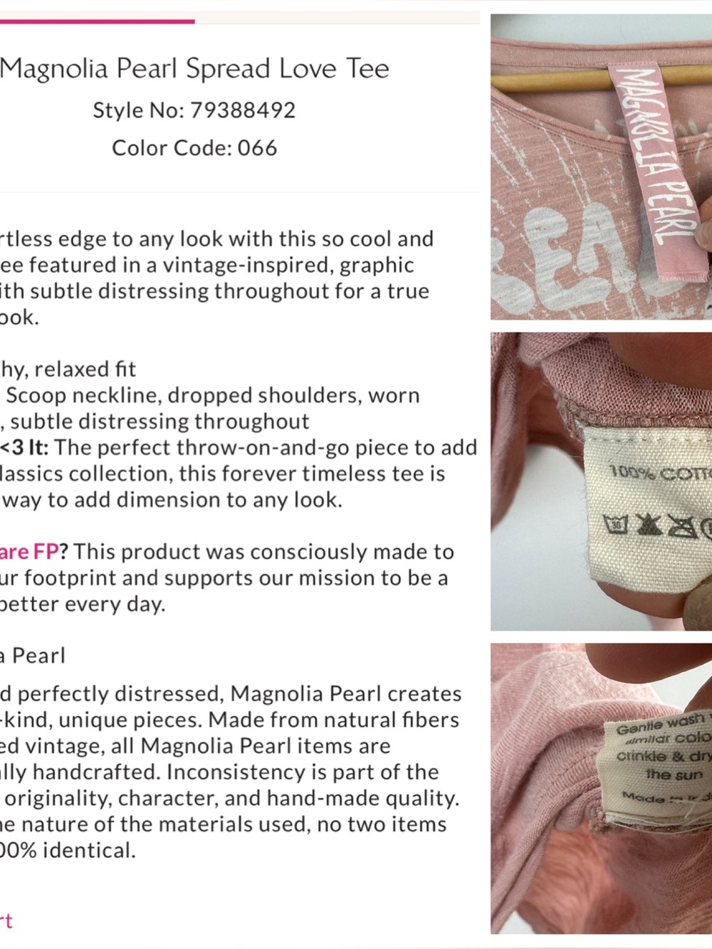 Magnolia Pearl Spread Love Cat Oversized Tee in Mollu Pink Distressed Cotton OS - Picture 16 of 16
